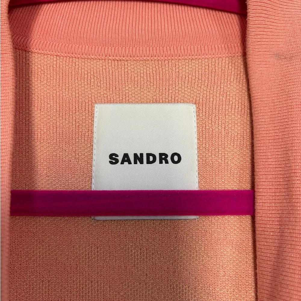 Sandro Women's Pink and Cream Cardigan - Picture 3 of 8